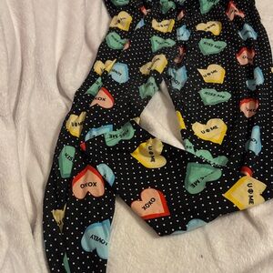 Agnes & Dora Black Leggings with Colorful Heart Print